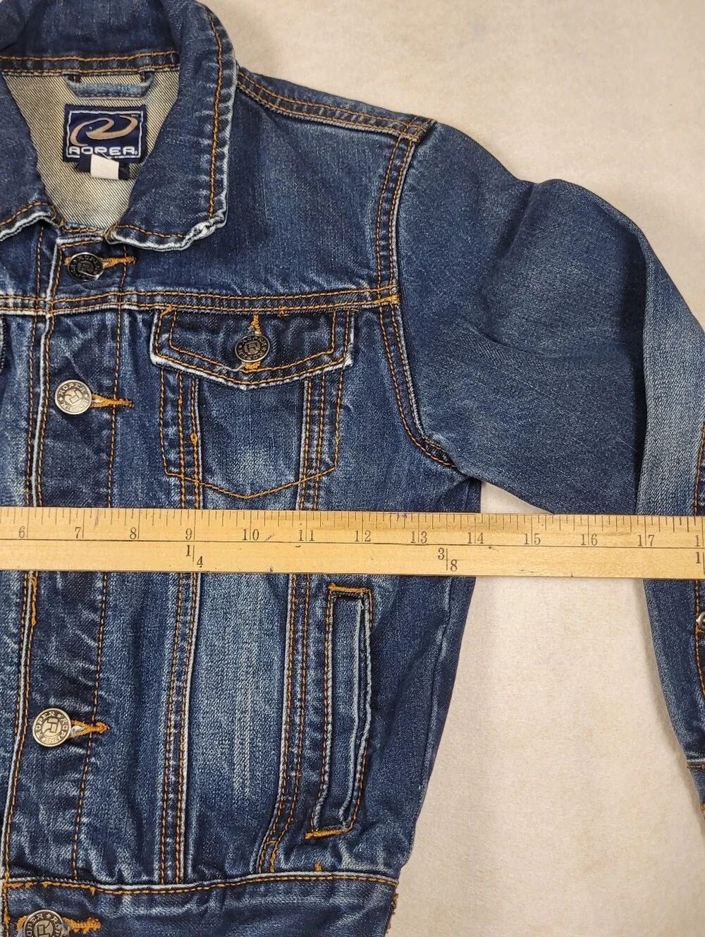 Roper Blue Denim Western Jacket Youth Boys Size Small